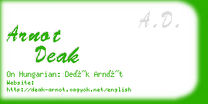 arnot deak business card